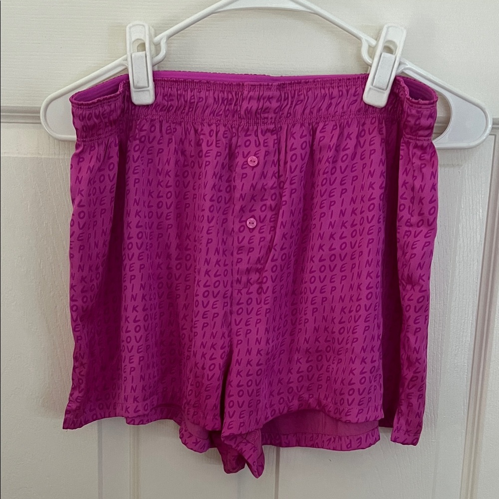 PINK Victoria's Secret Fuchsia Printed Elastic Waist Shorts